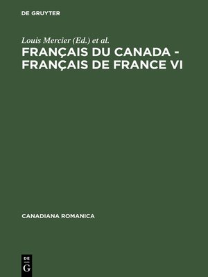 cover image of Français du Canada--Français de France VI